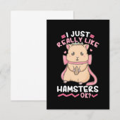 Ik vind Hamsters echt leuk. RSVP Kaartje (Voorkant / Achterkant)