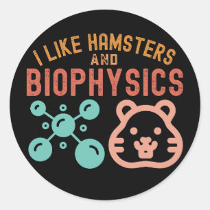 Ik vind hamsters en biofysica leuk, biofysica cita ronde sticker