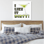 IK VIND HET DIRTY. Dirty Martini Cocktail Canvas Afdruk (Insitu (Slaapkamer))