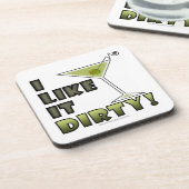 IK VIND HET DIRTY. Dirty Martini Cocktail Humor Bier Onderzetter (Linkerzijde)