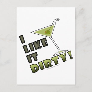 IK VIND HET DIRTY. Dirty Martini Cocktail Humor Briefkaart
