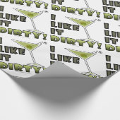 IK VIND HET DIRTY. Dirty Martini Cocktail Humor Cadeaupapier (Hoek)