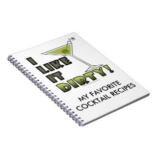 IK VIND HET DIRTY. Dirty Martini Cocktail Humor Notitieboek