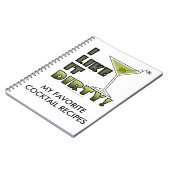 IK VIND HET DIRTY. Dirty Martini Cocktail Humor Notitieboek (Linkerzijde)
