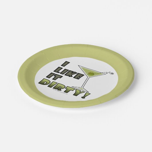 IK VIND HET DIRTY. Dirty Martini Cocktail Humor Papieren Bordje (Gekanteld)