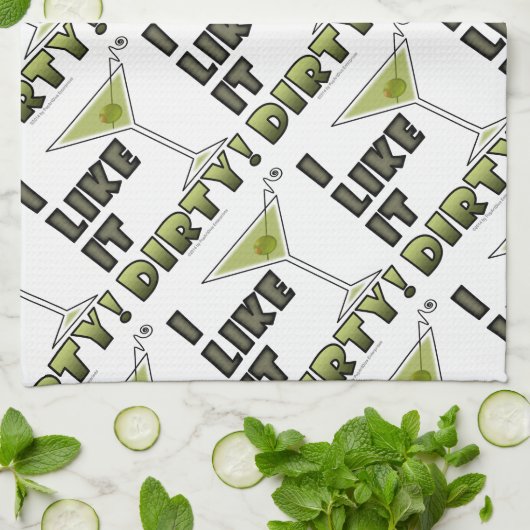 IK VIND HET DIRTY. Dirty Martini Cocktail Humor Theedoek (Gevouwen)