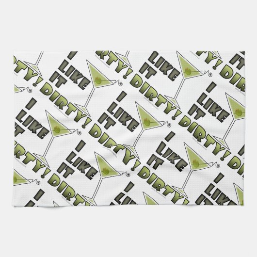 IK VIND HET DIRTY. Dirty Martini Cocktail Humor Theedoek (Horizontaal)