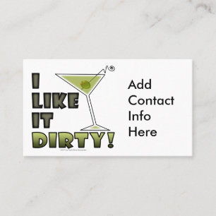 IK VIND HET DIRTY. Dirty Martini Cocktail Humor Visitekaartje