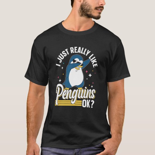 Ik vind het echt leuk dat pinguïns met een dierlij t-shirt (Voorkant)