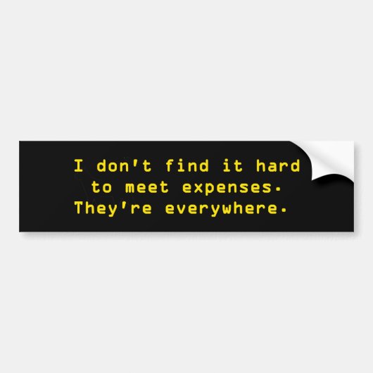 Ik vind het geen zware kosten bumpersticker (Voorkant)