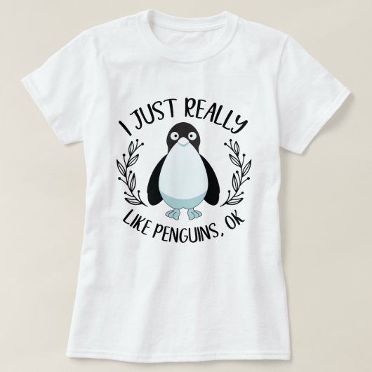 Ik vind het gewoon leuk dat Pinguins oké Funny Pen T-shirt (Design voorkant)