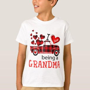 Ik vind het heerlijk om een oma Red Plaid Truck te T-shirt
