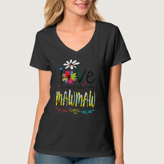Ik vind het heerlijk om Mawmaw Sunflower Moederdag T-shirt (Voorkant)