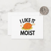 Ik vind het Lekker Grappig Thanksgiving Geroosterd Notitiekaartje (Voorkant / Achterkant in situ)