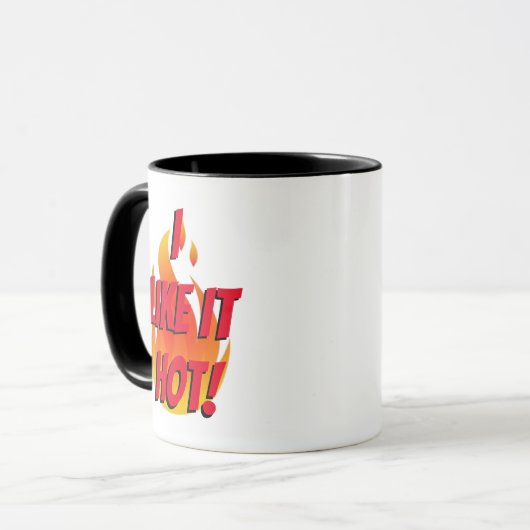 "Ik vind het lekker heet!" Mok (Voorkant links)