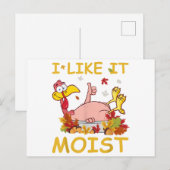 Ik vind het lekker vochtig Funny Turkey als diner  Briefkaart (Voorkant / Achterkant)