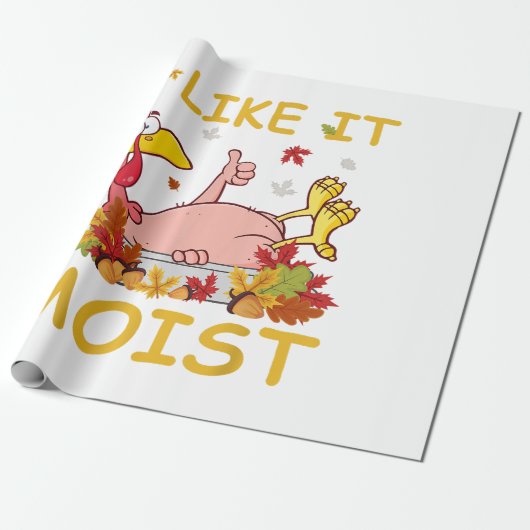 Ik vind het lekker vochtig Funny Turkey als diner Cadeaupapier (Uitgerold)