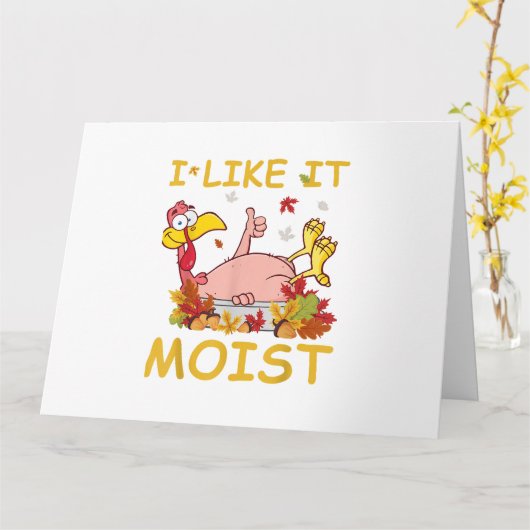 Ik vind het lekker vochtig Funny Turkey als diner  Kaart (Gele Bloem)