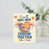 Ik vind het leuk als We Samen Cruisen Cruise  Briefkaart (Staand voorkant)