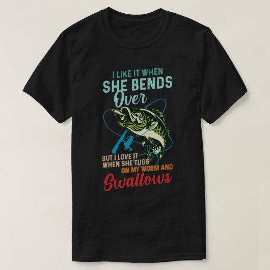 Ik vind het leuk als ze over buigt t-shirt (Design voorkant)