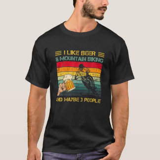 Ik vind het leuk dat bier Drink en gebergte fietst T-shirt