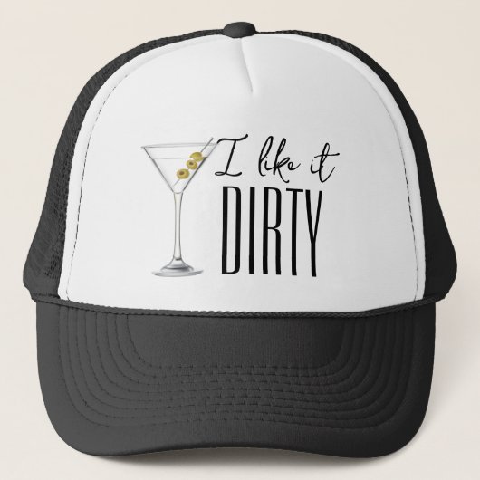 Ik vind het leuk dat Dirty Funny Martini Drink Trucker Pet (Voorkant)