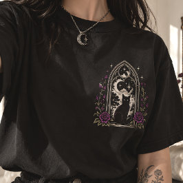 Ik vind het leuk dat het spookt Zwarte Kat Gothic T-shirt