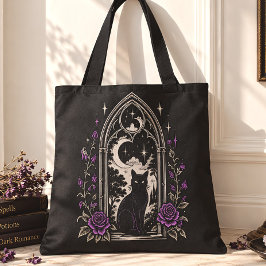 Ik vind het leuk dat het spookt Zwarte Kat Gotisch Tote Bag