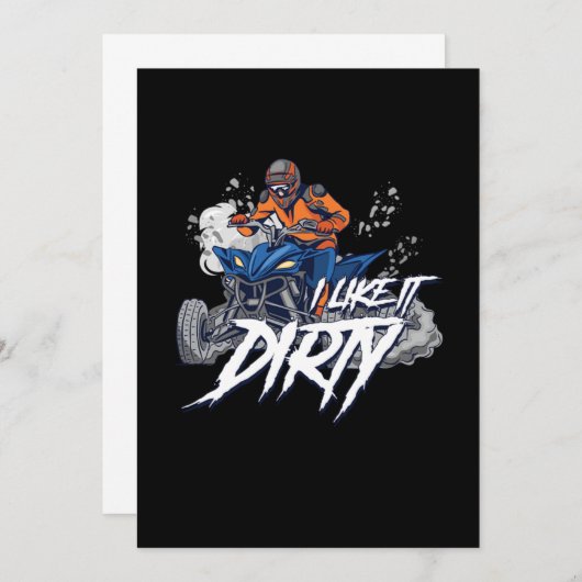 Ik vind het leuk dat het vieze quad Racing ATV Rid Kaart (Voorkant / Achterkant)