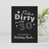 Ik vind het leuk Dirty Turning 30 - 30th Birthday Kaart (Staand voorkant)
