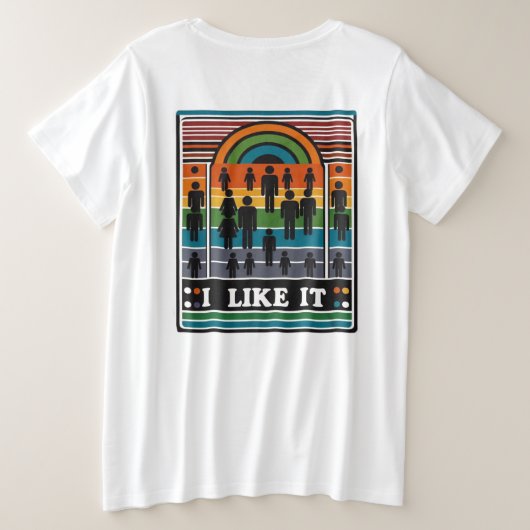 Ik vind het leuk grote maat t-shirt (Design achterkant)