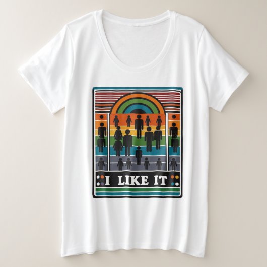 Ik vind het leuk grote maat t-shirt (Design voorkant)