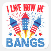 Ik vind het leuk hoe hij een koppel bijpassende fa vierkante sticker (Voorkant)