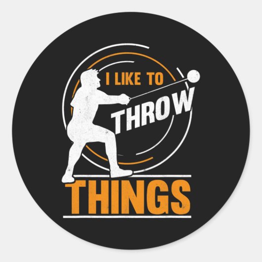 Ik vind het leuk om de hamer Thrower Hammer te goo Ronde Sticker (Voorkant)