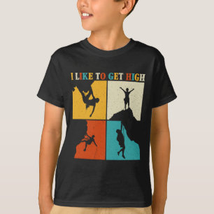 Ik vind het leuk om hoog te rock klimmen berg indo t-shirt