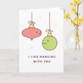 Ik vind het leuk om met je te hangen - kerst Kaart (Gele Bloem)