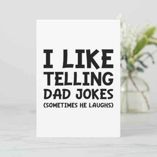 Ik vind het leuk om papa Jokes te vertellen Bedankkaart (Staand voorkant)