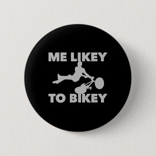 Ik vind het leuk om te fietsen Grappige mountainbi Ronde Button 5,7 Cm