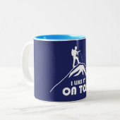 Ik vind het leuk op de top tweekleurige koffiemok (Voorkant links)