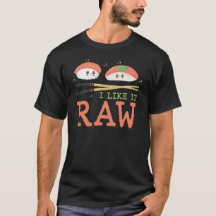 Ik vind het leuk rauw Kawaii Sushi Japans eten T-shirt