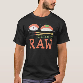 Ik vind het leuk rauw Kawaii Sushi Japans eten T-shirt