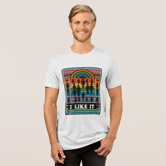 Ik vind het leuk Tri-Blend shirt (Voorkant volledig)