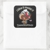 IK VIND HET MOEILIJK HAPPY THANKSGIVING grappige k Vierkante Sticker (Tas)