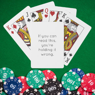 Ik vind het verkeerd grappig citaat pokerkaarten