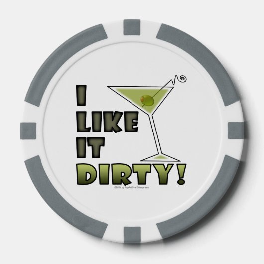 IK VIND HET VIES! Dirty Martini Humor Poker Chips (Voorkant)
