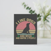 Ik vind honden en wiet leuk En misschien 3 mensen Briefkaart (Staand voorkant)