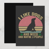 Ik vind honden en wiet leuk En misschien 3 mensen Kaart (Voorkant / Achterkant)