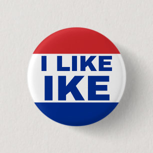 Ik vind Ike leuk. Authentieke '50s Campagne Winnaa Ronde Button 3,2 Cm