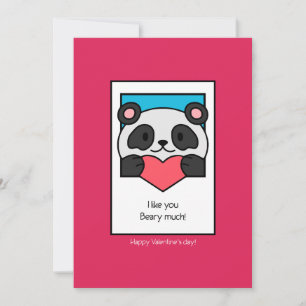Ik vind je Beary Veel – Schattige Panda Valentijns Feestdagenkaart
