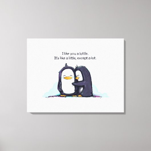 Ik vind je een beetje pinguïns - gewikkeld canvas (Voorkant)
